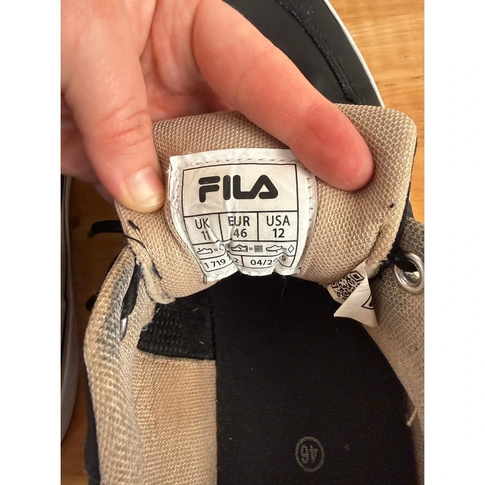 Fila Men's Low Top Sneakers Black Lace Up Casual Shoes‎ Size 12